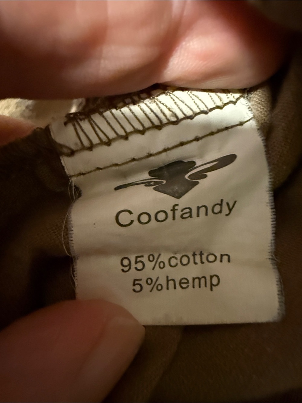 CooFandy Men’s Tan Band Collar Casual Shirt Minimalist Style - Picture 4 of 6